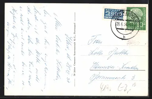 AK Cleve, Ortspartie mit Brunnen