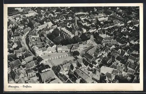 AK Kempen, Ortsansicht, Fliegeraufnahme