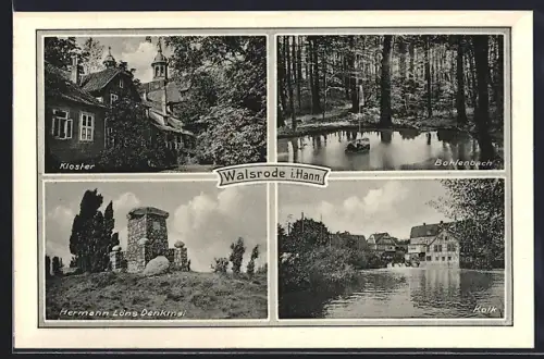 AK Walsrode, Kloster, Hermann Löns Denkmal, Kolk