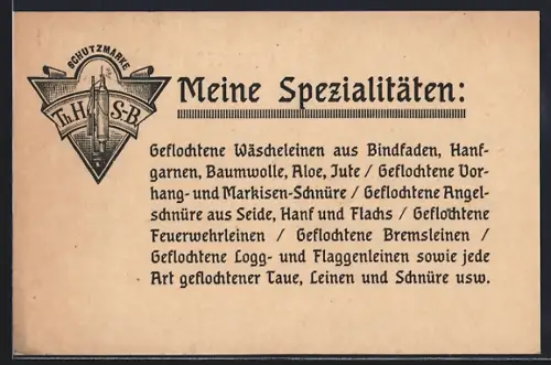 AK Braunschweig, Theodor Halle Sohn, Geflochtene Taue, Leinen und Schnüre