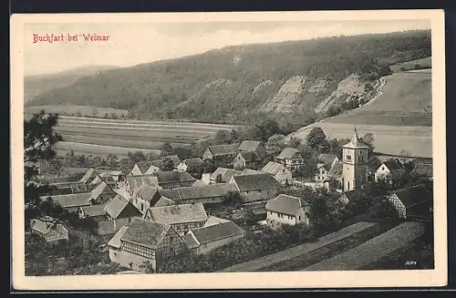 AK Buchfart bei Weimar, Teilansicht mit Kirche