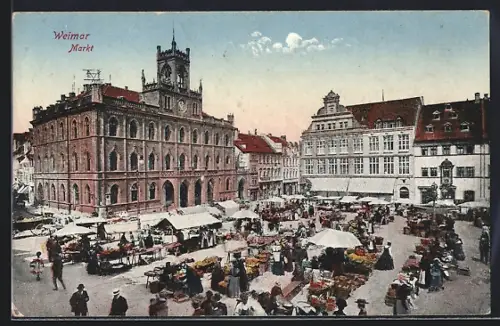 AK Weimar / Thüringen, Blick auf den Markt