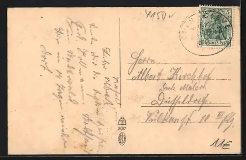 AK Crefeld, Bismarckplatz mit Strassenpartie