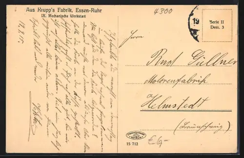 AK Essen, Aus Krupp`s Fabrik, Mechanische Werkstatt