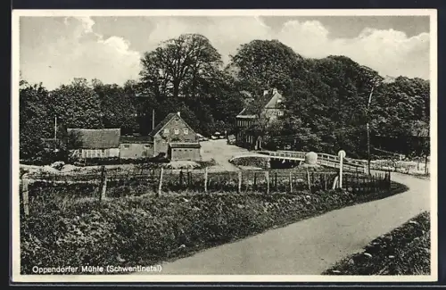 AK Schwentinetal /Bez. Kiel, Weg zum Gasthaus Oppendorfer Mühle