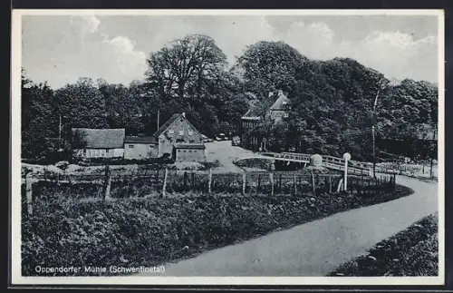 AK Schwentinetal /Bez. Kiel, Weg zum Gasthaus Oppendorfer Mühle