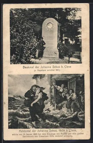 AK Cleve, Denkmal und Heldentat der Johanna Sebus