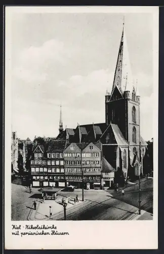 AK Kiel, Nikolaikirche mit persianischen Häusern