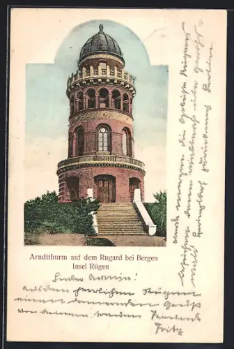 AK Bergen /Rügen, Arndtthurm auf dem Rugard