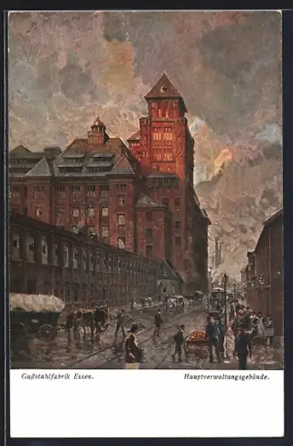 AK Essen, Fried. Krupp AG, Gussstahlfabrik Essen, Hauptverwaltungsgebäude, Fabrikarbeiter