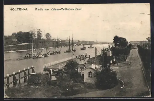 AK Kiel-Holtenau, Boote auf dem Kaiser-Wilhelm-Kanal