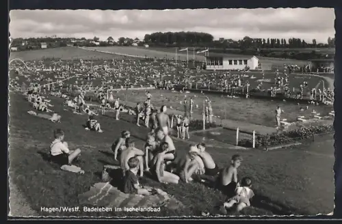 AK Hagen / Westf., Badeleben im Ischelandbad