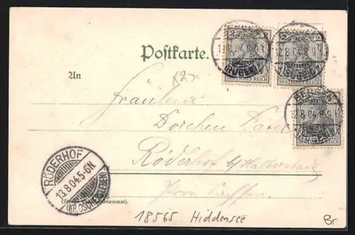 Lithographie Lohme /Rügen, Übersichtskarte der Insel Rügen