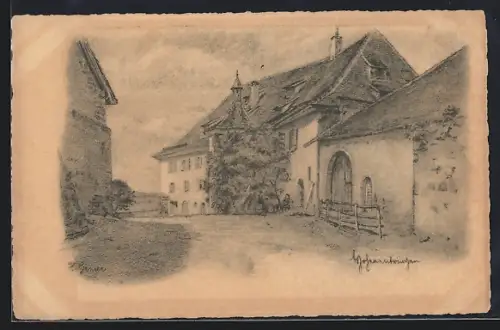 Künstler-AK Hohenentringen, Schloss