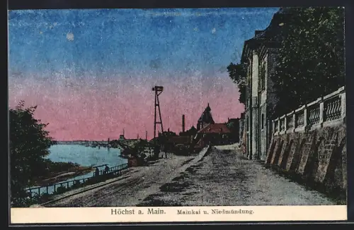 Luna-AK Alt-Frankfurt, Mainkai, Niedmündung