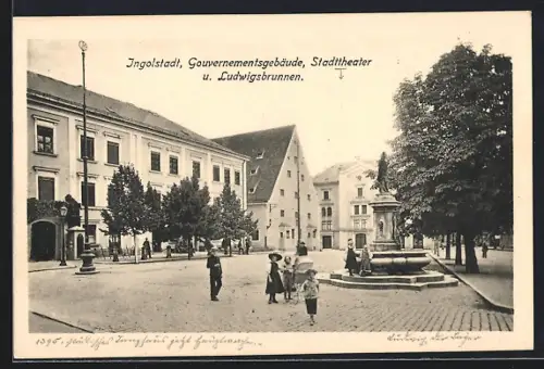 AK Ingolstadt, Gouvernementsgebäude, Stadttheater, Ludwigsbrunnen