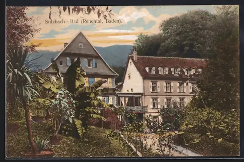 AK Bad Sulzbach /Renchtal, Gartenansicht mit Kurhaus