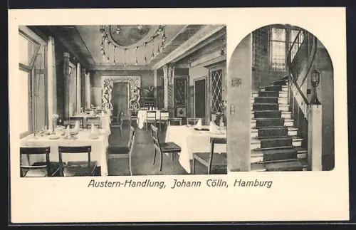 AK Hamburg, Gasthaus Austern-Handlung Johann Cölln