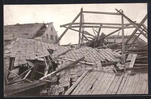 AK Chemnitz, Sturm-Katastrophe 27. Mai 1916, Zerstörte Gebäude