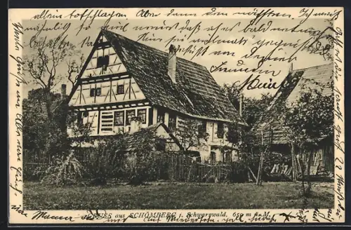 AK Schömberg i. Schwarzwald, Fachwerkhaus