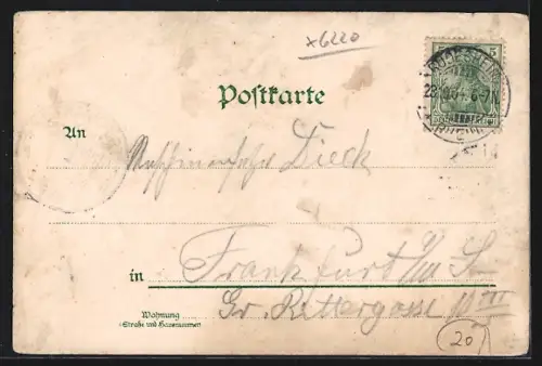 Lithographie Rüdesheim / Rhein, Nationaldenkmal, Rheinstein