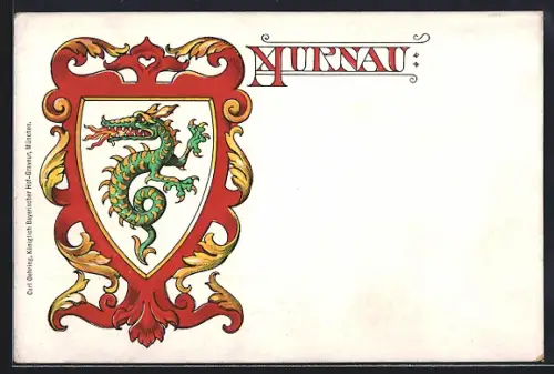Künstler-AK Murnau / Obb., Stadtwappen