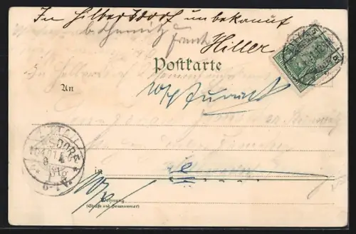 Lithographie Zittau, Panorama, Rathaus