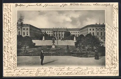 AK Berlin, Universität, Hauptgebäude, Gartenanlage