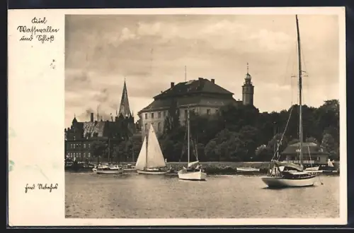 AK Kiel, Wasserallee und Schloss, Segelboote