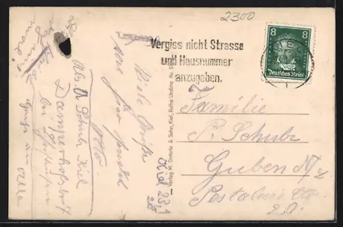 AK Kiel, Blick vom Rathausturm auf die Stadt