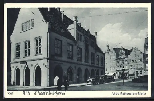 AK Kiel, Altes Rathaus am Markt, Alte Stadtbücherei