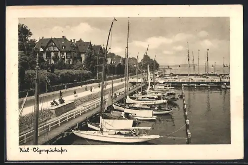 AK Kiel, Olympiahafen, Segelboote, Uferpromenade