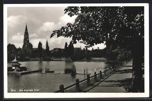 AK Kiel, Am Kleinen Kiel, Uferpromenade und Kirche