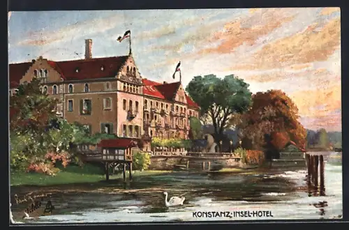 Künstler-AK Konstanz, Insel-Hotel