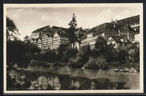 AK Tübingen, Neckarpartie mit Stift und Schloss