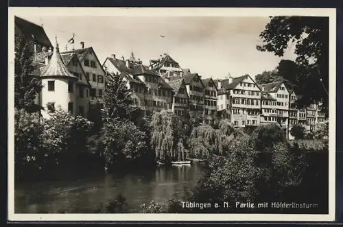 AK Tübingen a. N., Partie mit Hölderlinturm