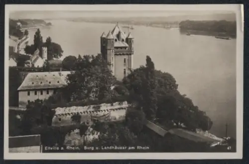 AK Eltville a. Rhein, Burg und Landhäuser am Rhein