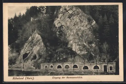 AK Rübeland /Harz, Eingang der Hermannshöhle