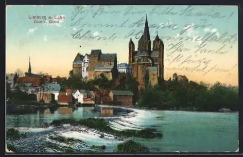 AK Limburg / Lahn, Dom von Osten, Lahnpartie