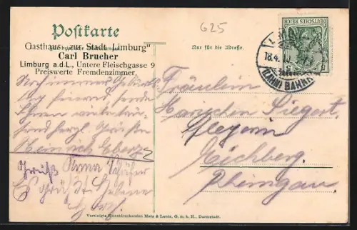 AK Limburg a. d. Lahn, Lahnbrücke mit Dom