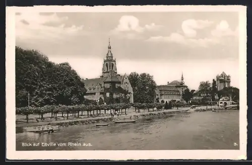 AK Eltville, Ansicht vom Rhein aus