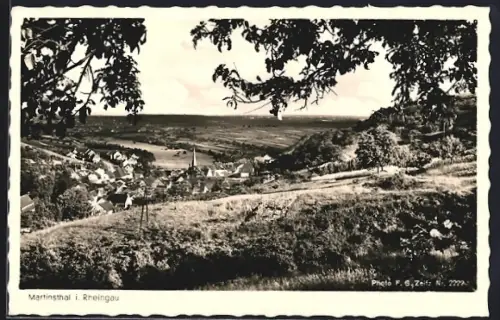AK Martinsthal i. Rheingau, Teilansicht mit Bäumen