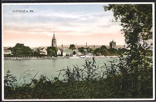 AK Eltville a. Rh., Teilansicht mit Turm