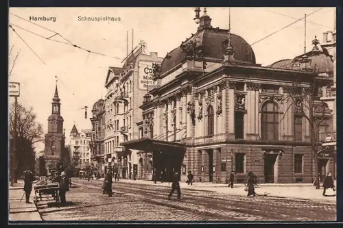 AK Hamburg-St. Georg, Schauspielhaus, St. Georger Kirche