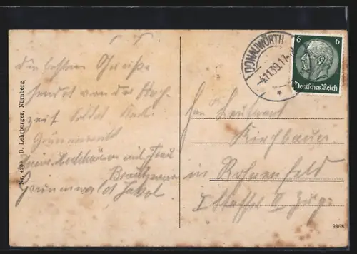 AK Donauwörth, Alte Partie an der Wörnitz