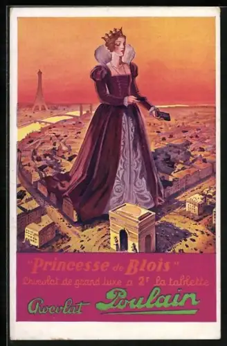 Künstler-AK Reklame Chocolat Poulain, Princesse de Blois