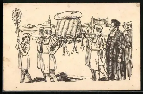 Künstler-AK Berlin, 300jähriges Jubiläum der Bäckerinnung