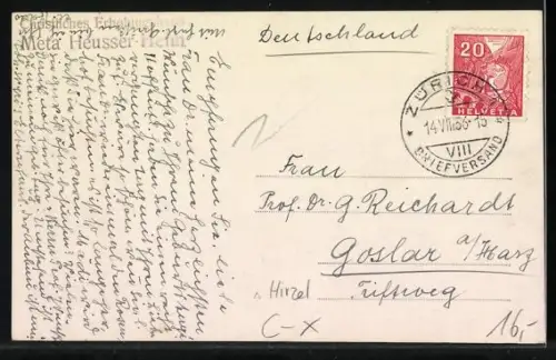 Foto-AK Hirzel, Christlices Erholungsheim Meta Heusser-Heim