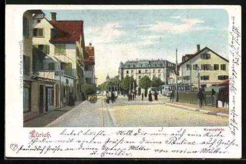 AK Zürich, Partie vom Kreuzplatz
