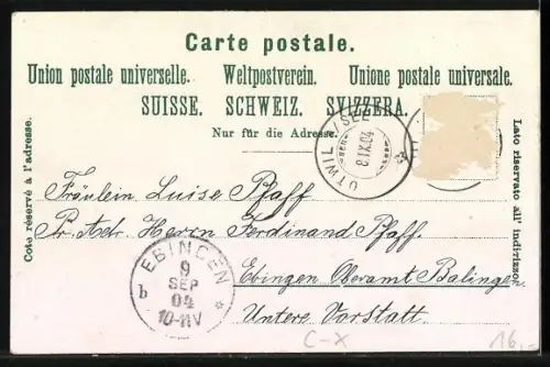 AK Zürich, Partie vom Kreuzplatz